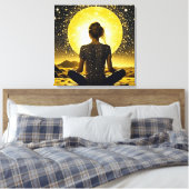 Toile Méditation féminine sous la lune céleste (Insitu(Chambre))