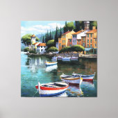Toile Mediterranean Harbor Serenity (Recto)