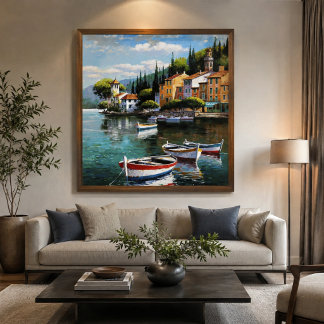 Toile Mediterranean Harbor Serenity