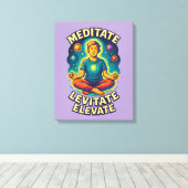 Toile "Méditez. Lévité. Elevate." - Énergie cosmique (Insitu (Plancher de Bois))