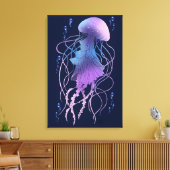 Toile Méduse Éthérée Violet Bleu (Insitu(Salon))