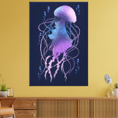 Toile Méduse Éthérée Violet Bleu (Insitu(Salon))