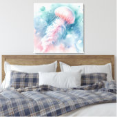 Toile Méduse rose délicate à l'aquarelle (Insitu(Chambre))