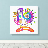 TOILE MÉÉMOGIE EMOJI DE TRIBAL FROWNIE (Insitu (Plancher de Bois))