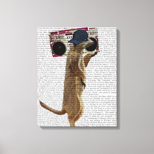 Toile Meerkat avec Boom Box Ghetto Blaster (Recto)