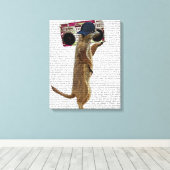 Toile Meerkat avec Boom Box Ghetto Blaster (Insitu (Plancher de Bois))
