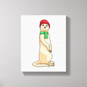Toile Meerkat avec Casquette et Écharpe