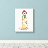 Toile Meerkat avec Casquette et Écharpe (Insitu (Plancher de Bois))