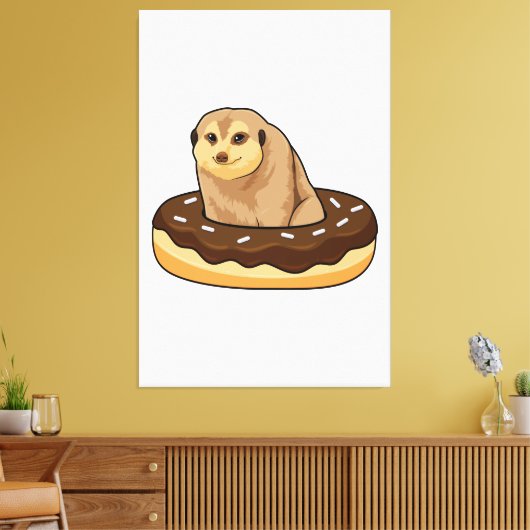 Toile Meerkat avec Donut (Insitu(Salon))