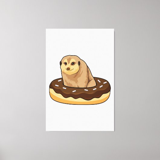 Toile Meerkat avec Donut (Recto)