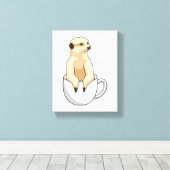 Toile Meerkat avec la coupe du café (Insitu (Plancher de Bois))