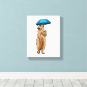 Toile Meerkat avec parapluie (Insitu (Plancher de Bois))