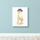 Toile Meerkat comme Pirate avec casquette pirate (Insitu (Plancher de Bois))