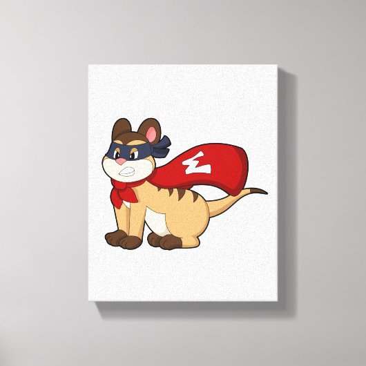 Toile Meerkat en héros avec masque (Recto)