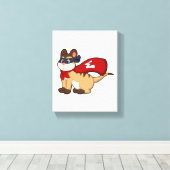 Toile Meerkat en héros avec masque (Insitu (Plancher de Bois))