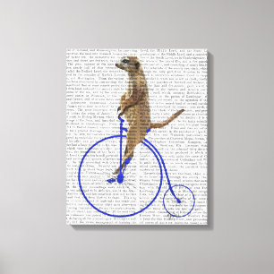 Toile Meerkat Sur Blue Penny Farthing