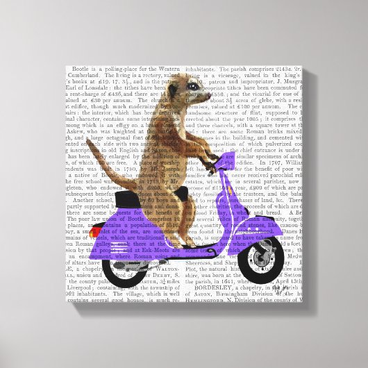 Toile Meerkat sur Lilac Moped (Recto)
