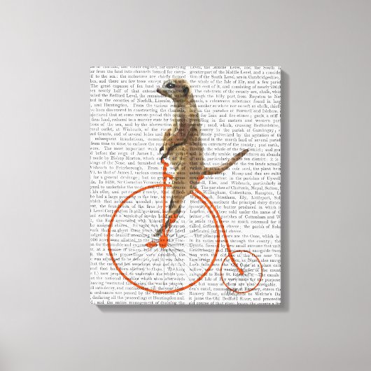 Toile Meerkat sur Orange Penny Farthing (Recto)