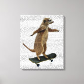 Toile Meerkat Sur Skateboard (Recto)