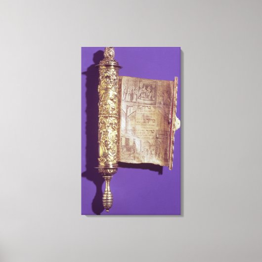 Toile Megillah dans un coque d'argent, Vienne, vers 1715 (Recto)