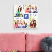 Toile Meilleur Bonus Papa Jamais Bleu Blanc 4 Photo Coll (Insitu(Salon))