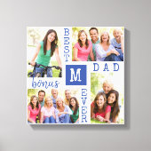 Toile Meilleur Bonus Papa Jamais Bleu Blanc 4 Photo Coll (Recto)