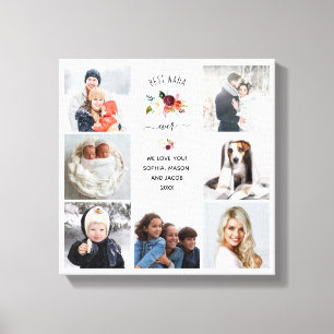 Toile Meilleur Nana   Burgundy Boho Floral Photo