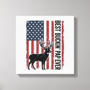 Toile Meilleur Pap à Bucker Ever Drapeau de Cerf Vintage