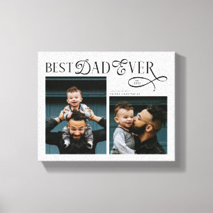 Toile Meilleur Papa Actuel 2 Photos Cadeaux Fête des Pèr