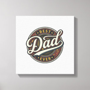 Toile Meilleur Papa de Tous les Temps Badge Vintage T-Sh