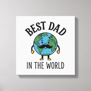 Toile Meilleur Papa du Monde Earth Moustache Shirt Desig