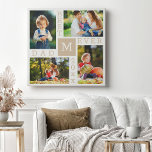 Toile Meilleur papa Ever 4 Photo Collage Beige et blanc<br><div class="desc">Photo personnalisée Collage Canvas Imprimer pour le meilleur papa jamais. Le modèle est mis en place pour vous permettre d'ajouter 4 de vos photos préférées, l'année et le début. Un grand cadeau pour la Fête des pères, l'anniversaire ou comme gardien d'un événement ou d'une réalisation personnelle. Le design a une...</div>