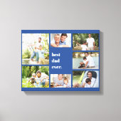 Toile Meilleur papa Ever 7 photo Collage bleu (Recto)