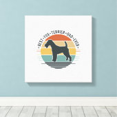 Toile Meilleur papa Fox Terrier de tous les temps Vintag (Insitu (Plancher de Bois))