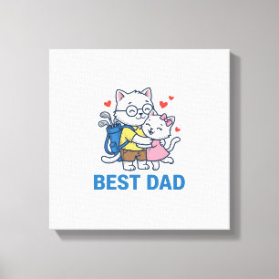Toile Meilleur Papa Golf Chat Câlin Mignon Design Vector