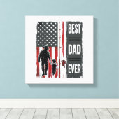 Toile Meilleur Papa Jamais Drapeau de Pêche Conception d (Insitu (Plancher de Bois))