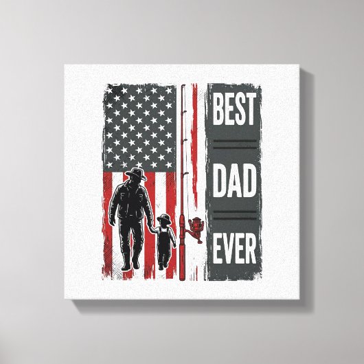 Toile Meilleur Papa Jamais Drapeau de Pêche Conception d (Recto)