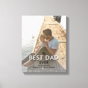 Toile Meilleur Papa Moderne Typographie Photo Complète