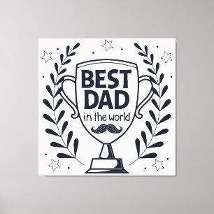Toile Meilleur Trophée Papa - Cadeau de fête du Père