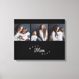 Toile Meilleure Maman Élégante Écriture Moderne Noire 3