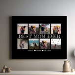 Toile Meilleure Maman Jamais Personnalisable Photo Noire<br><div class="desc">"Best Mom Ever Customizable Black Photo Collage Canvas Print" est un chef-d'oeuvre personnalisé conçu pour célébrer les mères exceptionnelles. Cette impression de toile vous permet de créer un collage unique de photos de famille chères, un cadeau sincère qui symbolise la gratitude et l'affection. Avec son design noir élégant, il complète...</div>