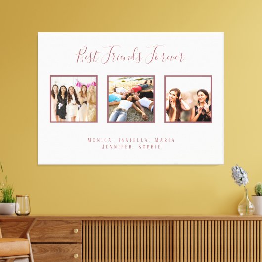 Toile Meilleurs amis photo rose or rose filles (Insitu(Salon))