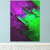 Toile Mélange impressionnant de vert et de violet abstra (Insitu (Plancher de Bois))