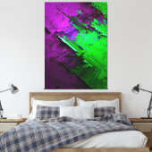 Toile Mélange impressionnant de vert et de violet abstra (Insitu(Chambre))
