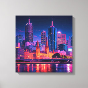 Toile Melbourne Australie Skyline Nuit