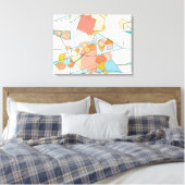 Toile Melon, rose et aqua abstrait (Insitu(Chambre))
