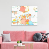 Toile Melon, rose et aqua abstrait (Insitu(Salon))