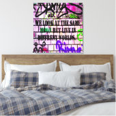 Toile Même Lune Mondes Différents Graffiti colorés (Insitu(Chambre))