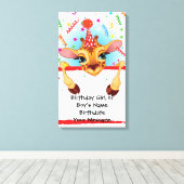 Toile Méménite d'anniversaire de la Giraffe (Insitu (Plancher de Bois))