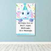 Toile Méménite d'anniversaire des éléphants (Insitu (Plancher de Bois))